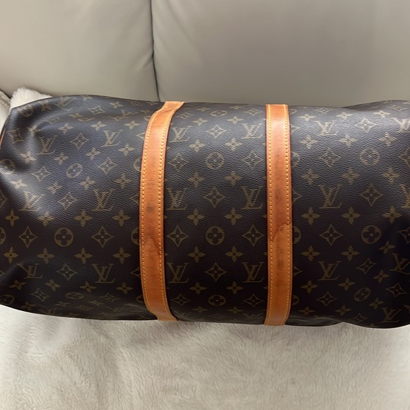 Louis Vuitton 50 Keepall Monogram Canvas Tote Travel Duffle Bag with name tag - Picture 9 of 15